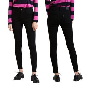 Levi’s 720 High Rise Super Skinny Jeans Size 31 Dark Black Ankle Length Denim